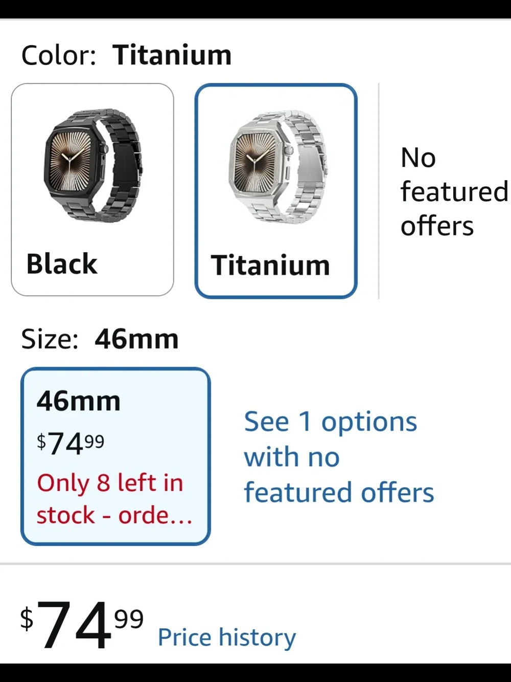 Luxury Aluminum Case with Stainless Steel Band for Apple Watch Series 11/10 46mm